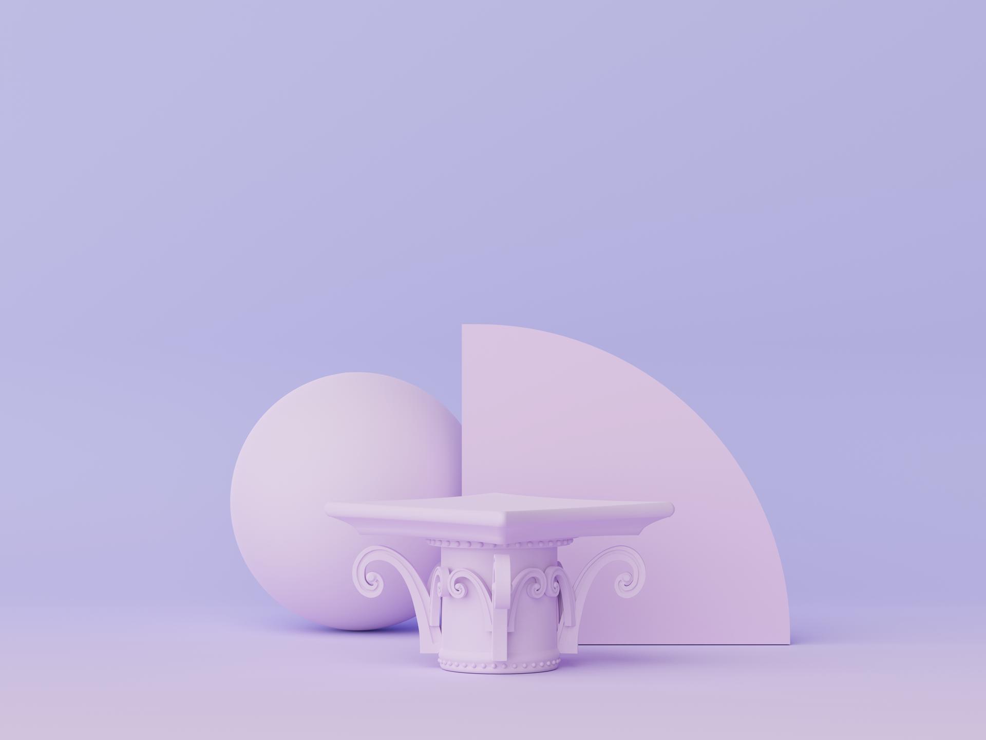 3d render of minimal display podium design for mock up and product presentation. Pedestal stage with pastel color scene. Trendy design for mock up and web banner.